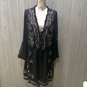 Catherine Malandrino Black Sequin Design Dress